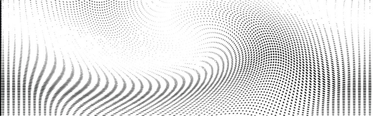 Wavy gradient halftone dots pattern texture background

