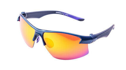A pair of sports sunglasses with reflective lenses, Transparent background, PNG file