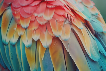 Beautiful colorful feather bird texture