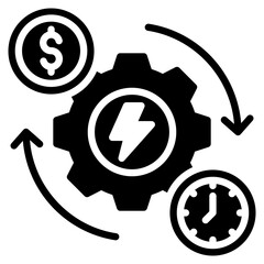 Obraz premium Efficiency glyph icon