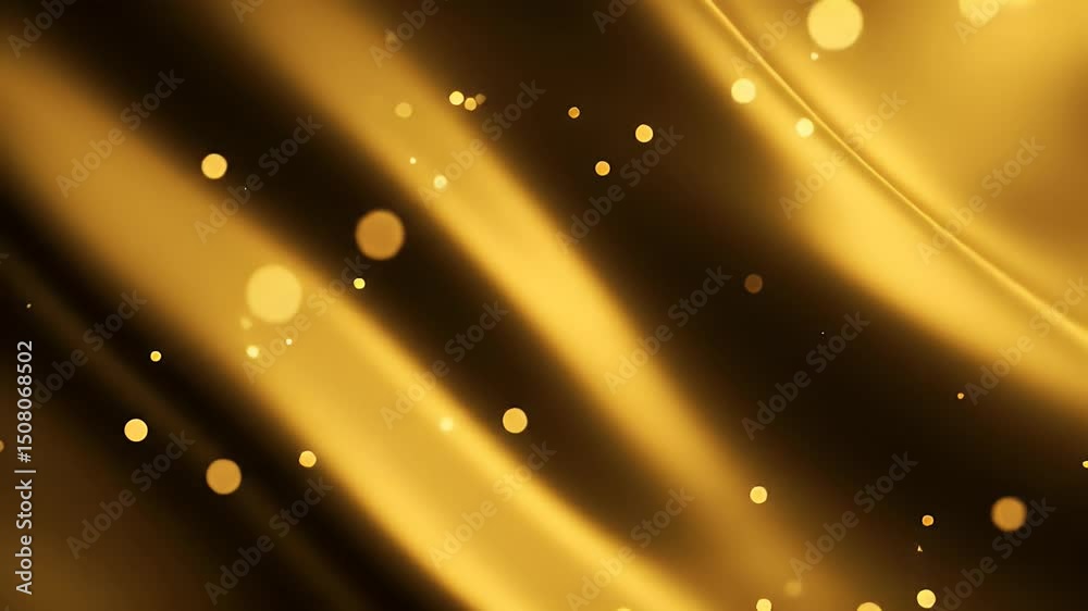 Poster golden waves abstract background with shimmering lights