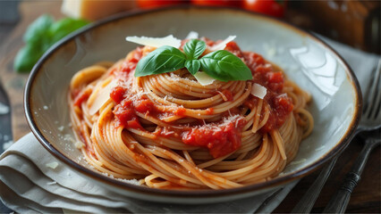 spaghetti with tomato sauce
