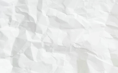surface of crumpled paper is white. Paper texture Crumpled White. Top view.