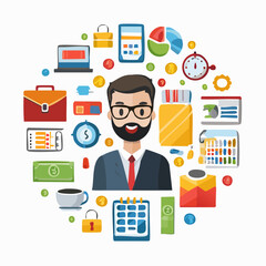 Tech Savvy Man Profile with Media Icons