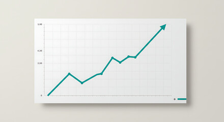 Upward Trending Teal Line Graph Showing Business Growth and Financial Success