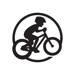 Obraz premium cycling vector silhouette clip art logo design illustration