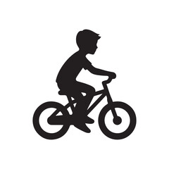 cycling vector silhouette clip art logo design illustration