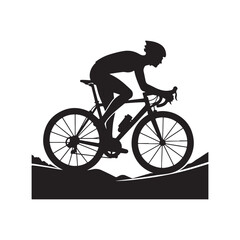 cycling vector silhouette clip art logo design illustration