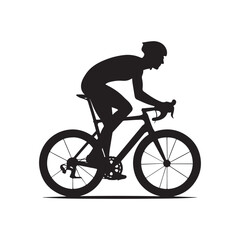 cycling vector silhouette clip art logo design illustration