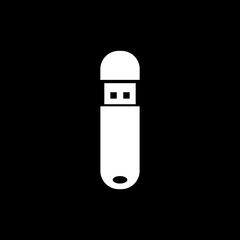 USB flash drive icon isolated on black background