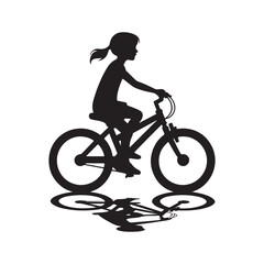 cycling vector silhouette clip art logo design illustration