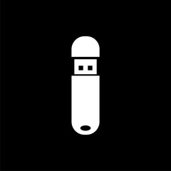 USB flash drive icon isolated on black background