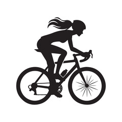 cycling vector silhouette clip art logo design illustration