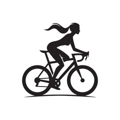 cycling vector silhouette clip art logo design illustration