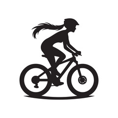 cycling vector silhouette clip art logo design illustration