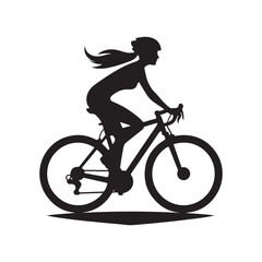 cycling vector silhouette clip art logo design illustration