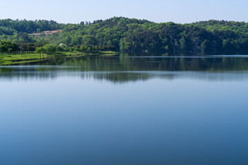 calm lake on a sunny day