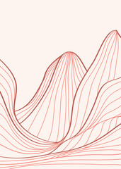 Mountains line arts illustration. Hand drawn style. Abstract mountain contemporary aesthetic backgrounds landscapes. use for print art, poster, cover, banner, template