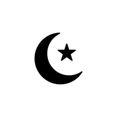 Crescent Moon and Star Islamic Symbol