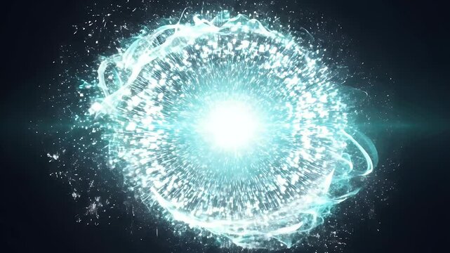 magical blast effect, with spinning spell circles and a burst of glowing magical dust