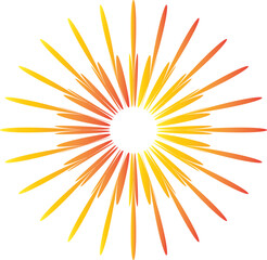 Radiant Sunburst Abstract Design in Yellow and Orange.