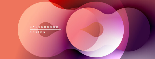 Abstract fluid shapes overlap, creating vibrant gradient background. Soft colors blend, forming modern design element.