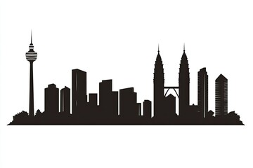 Obraz premium Silhouette of a city skyline.