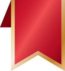 Elegant Red Ribbon with Gold Border Banner Label Illustration