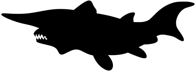 Goblin Shark Silhouette Vector Shadow Illustration