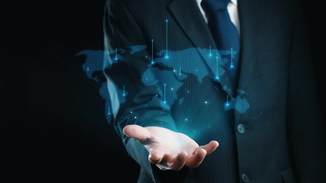 Business person engages in networking, building valuable connections. Effective people networking strategies to broaden professional network and opportunities UUID