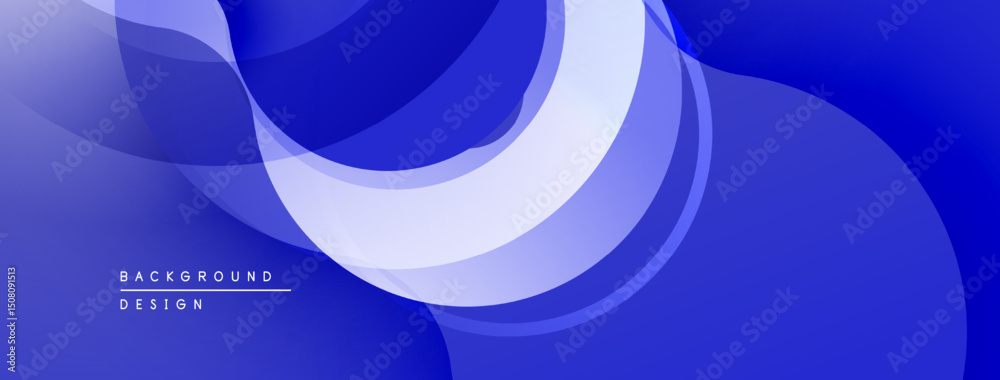 Leinwandbilder Abstract blue background. Overlapping layers create flowing, dynamic shapes. Modern design element for digital projects.