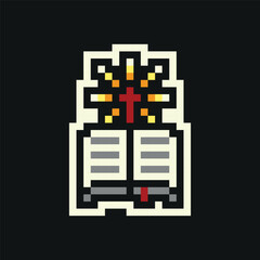 Holly Bible Pixel Art Illustration Sticker