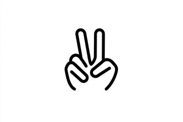 Obraz premium Hand with two fingers raised in a peace sign.
