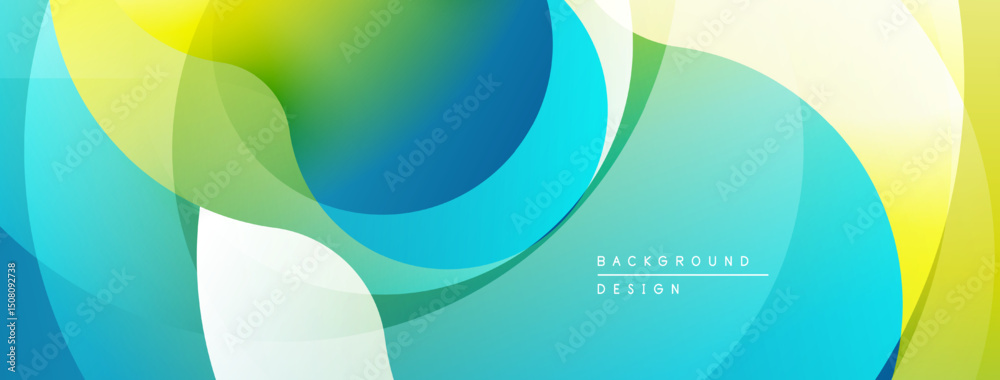 Leinwandbilder Abstract colorful waves, overlapping shapes create dynamic background. Smooth gradients, modern design elements present.
