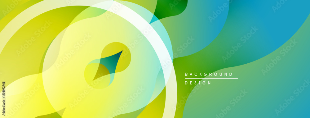 Fototapete Abstract colorful design. Smooth gradients, flowing shapes create dynamic visual effect. Modern background for presentations, websites.