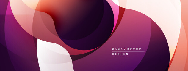 Abstract fluid shapes, vibrant colors blend. Modern design, smooth gradients create dynamic composition. Background features soft curves, elegant aesthetic.
