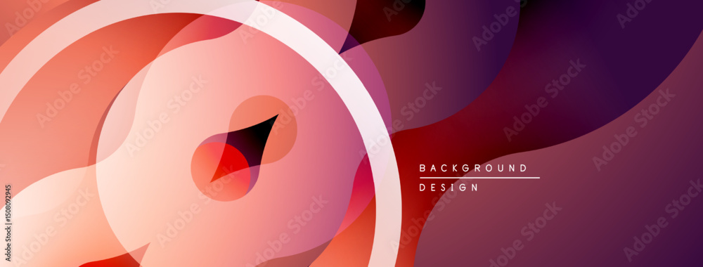 Poster Abstract fluid shapes, gradients, warm colors dominate design. Modern aesthetic, smooth transitions create visual interest.