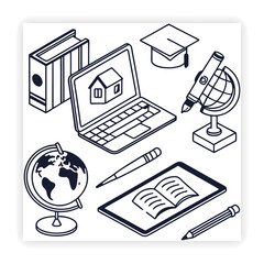 School and Education Doodle Set 