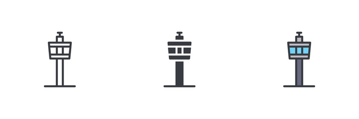 Air traffic control tower different style icon se