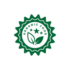 Vector design of a vintage organic food label stamp