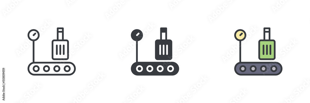 Aufkleber baggage scale different style icon set
