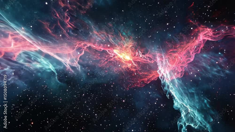 Wall mural beautiful nebula glowing in deep space showcasing vibrant colors and vast cosmic wonders, beautiful 