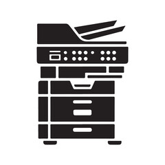 Black and White Silhouette of an Office Printer or Copier