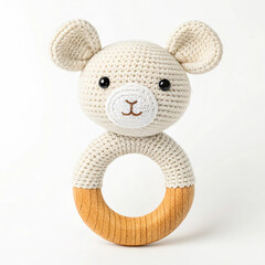 Soft animal rattle toy for babies