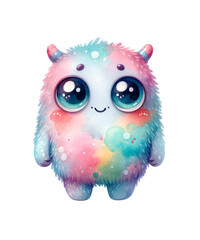 Fototapeta premium Cute colorful cartoon monster characters set, adorable fantasy creatures with big eyes and vibrant designs, perfect for kids' illustrations, stickers, or toys