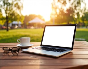 ノートパソコンとコーヒー