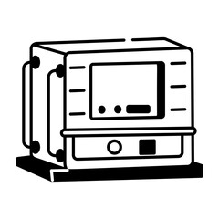 A sketchy style icon of industrial pc
