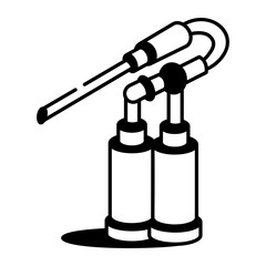 A hand drawn style icon of cutting torch