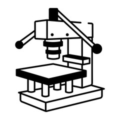 A sketchy style icon of stamping machine
