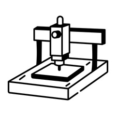 A sketchy style icon of cnc router
